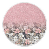 Elegant Gold florroze gradiënt Glitter Afbeelding Keramische Knop (Voorkant)