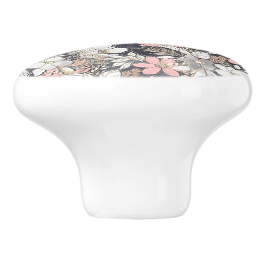 Elegant Gold florroze gradiënt Glitter Afbeelding Keramische Knop (Zijkant)