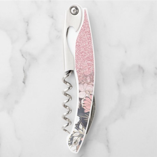 Elegant Gold florroze gradiënt Glitter Afbeelding Kurkentrekker (Voorkant)