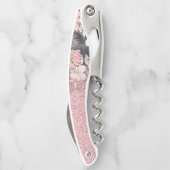 Elegant Gold florroze gradiënt Glitter Afbeelding Kurkentrekker (Achterkant)