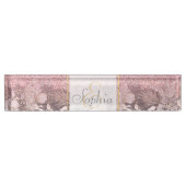 Elegant Gold florroze gradiënt Glitter Afbeelding Naambordje (Voorkant)