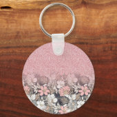 Elegant Gold florroze gradiënt Glitter Afbeelding Sleutelhanger (Voorkant)