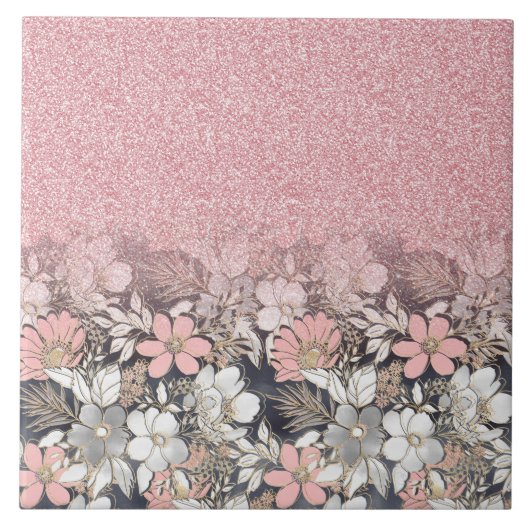 Elegant Gold florroze gradiënt Glitter Afbeelding Tegeltje (Voorkant)