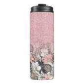 Elegant Gold florroze gradiënt Glitter Afbeelding Thermosbeker (Voorkant)