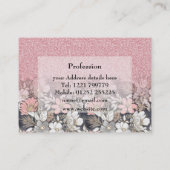 Elegant Gold florroze gradiënt Glitter Afbeelding Visitekaartje (Achterkant)