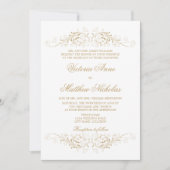 Elegant Gold Flourish en Damask Kaart (Voorkant)