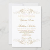 Elegant Gold Flourish en Damask Kaart (Voorkant)