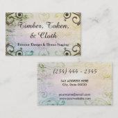 Elegant Gold Flourish Rainbow Interior Designer Visitekaartje (Voorkant / Achterkant)