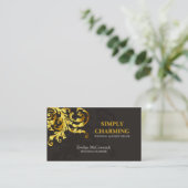 Elegant Gold Flourish Visitekaartje (Staand voorkant)