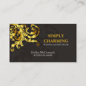 Elegant Gold Flourish Visitekaartje (Voorkant)