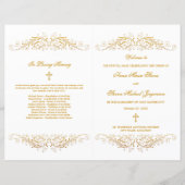 Elegant Gold Flourish Wedding Programme (Voorkant)