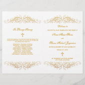 Elegant Gold Flourish Wedding Programme (Voorkant)