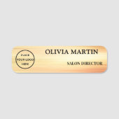 Elegant Gold Flow Magnetic Name Badge (Voorkant)