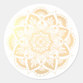 Elegant Gold Flower Mandala Sticker (Voorkant)