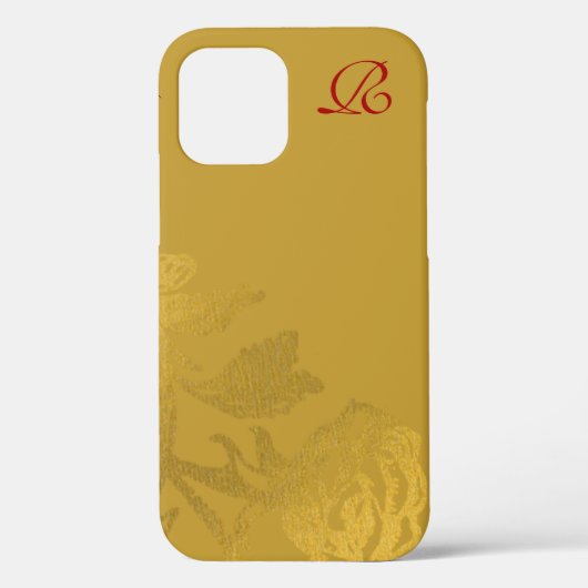 Elegant Gold Flower Royal Red Case-Mate iPhone Case (Achterkant)