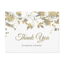 Elegant Gold Flower Vine Hartelijk dank