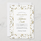 Elegant Gold Flowers Vine Vrijgezellenfeest Kaart (Voorkant)