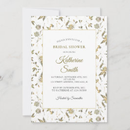 Elegant Gold Flowers Vine Vrijgezellenfeest Kaart