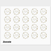 Elegant Gold Flowers Vine Wedding Ronde Sticker (Vel)
