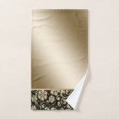 Elegant Gold Flowers, zwart Bad Handdoek (Handdoek)
