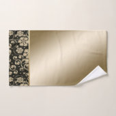 Elegant Gold Flowers, zwart Bad Handdoek (Handdoek)