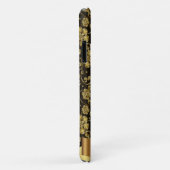 Elegant Gold Flowers, zwart-gepersonaliseerd Case-Mate iPhone Case (Achterkant/rechts)