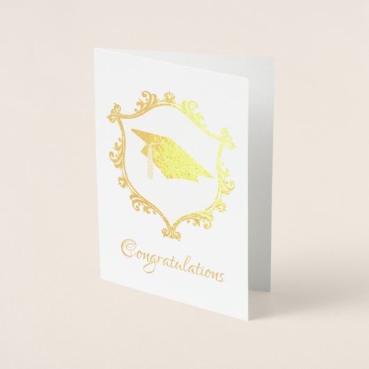 Elegant Gold Foil Afstuderen Gefeliciteerd Kaart (Voorkant)
