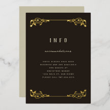 Elegant Gold Foil Art Nouveau Folie Uitnodiging
