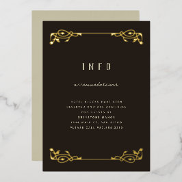 Elegant Gold Foil Art Nouveau Folie Uitnodiging