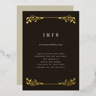 Elegant Gold Foil Art Nouveau Folie Uitnodiging