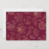 Elegant Gold Foil Autumn Leaves Change the Date Save The Date (Achterkant)