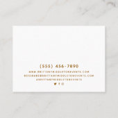 Elegant Gold Foil Beige Brown Abstract Visitekaartje (Achterkant)