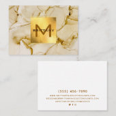 Elegant Gold Foil Beige Brown Abstract Visitekaartje (Voorkant / Achterkant)