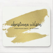 ELEGANT GOLD FOIL BLACK BRUSH STROKE CALLIGRAPHY MUISMAT (Voorkant)