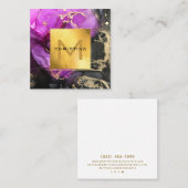 Elegant Gold Foil Black en Paarse Etheral DIY Vierkante Visitekaartje (Voorkant / Achterkant)