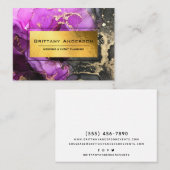 Elegant Gold Foil Black Paars-gemarmerd aangepast Visitekaartje (Voorkant / Achterkant)