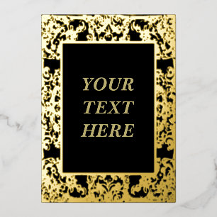 Elegant Gold Foil Blank Kaart met barokke Lijst