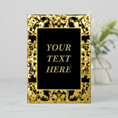 Elegant Gold Foil Blank Kaart met barokke Lijst (Staand Voorkant)