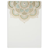 Elegant  Gold Foil Blauwgroen Turquoise Mandala Klembord (Achterkant)