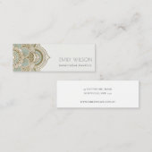 Elegant  Gold Foil Blauwgroen Turquoise Mandala Mini Visitekaartje (Voorkant / Achterkant)