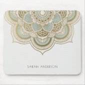 Elegant Gold Foil Blauwgroen Turquoise Mandala Muismat (Voorkant)