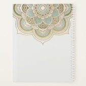 Elegant Gold Foil Blauwgroen Turquoise Mandala Planner (Achterkant)