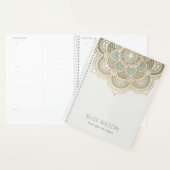 Elegant Gold Foil Blauwgroen Turquoise Mandala Planner (Display)