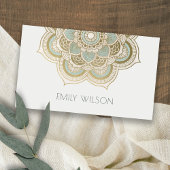 Elegant  Gold Foil Blauwgroen Turquoise Mandala Visitekaartje