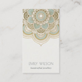 Elegant  Gold Foil Blauwgroen Turquoise Mandala Visitekaartje