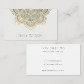 Elegant  Gold Foil Blauwgroen Turquoise Mandala Visitekaartje (Voorkant / Achterkant)