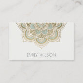 Elegant  Gold Foil Blauwgroen Turquoise Mandala Visitekaartje (Voorkant)