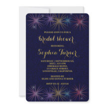 Elegant Gold Foil Blue Glitter Vrijgezellenfeest