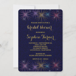 Elegant Gold Foil Blue Glitter Vrijgezellenfeest Kaart