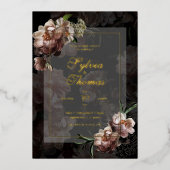 Elegant Gold Foil Botanical Wedding Folie Uitnodiging (Voorkant)